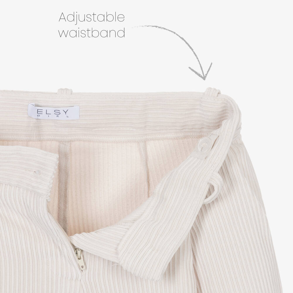Elsy-Girls Ivory Corduroy Shorts | Childrensalon Outlet