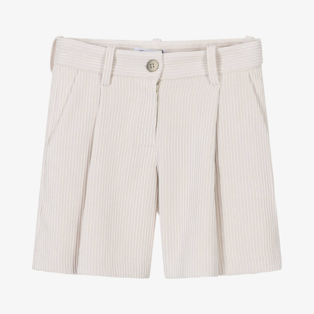 Elsy - Elfenbeinfarbene Cord-Shorts | Childrensalon