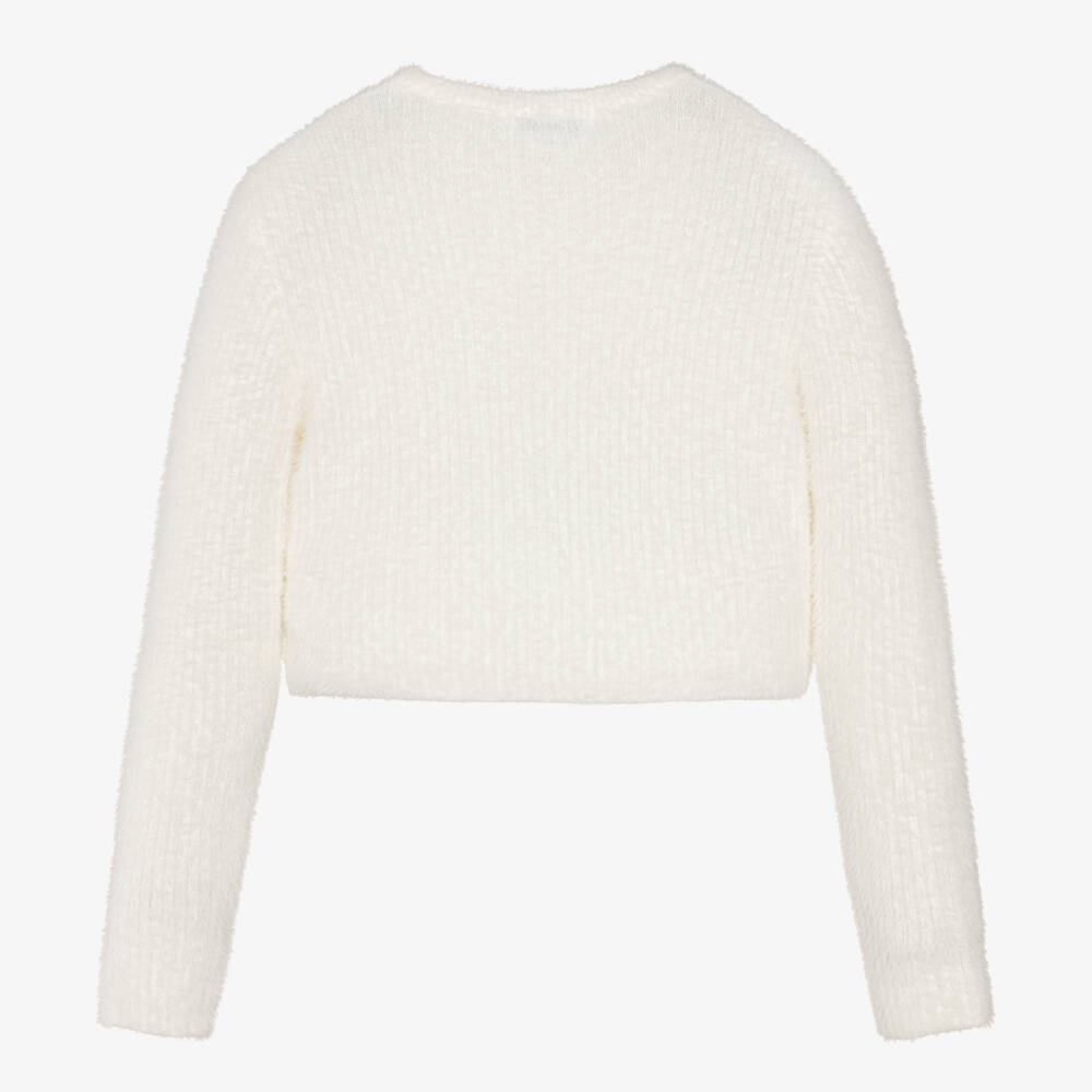 إلسي-كارديغان فلافي محبوك لون عاجي للبنات | Childrensalon Outlet