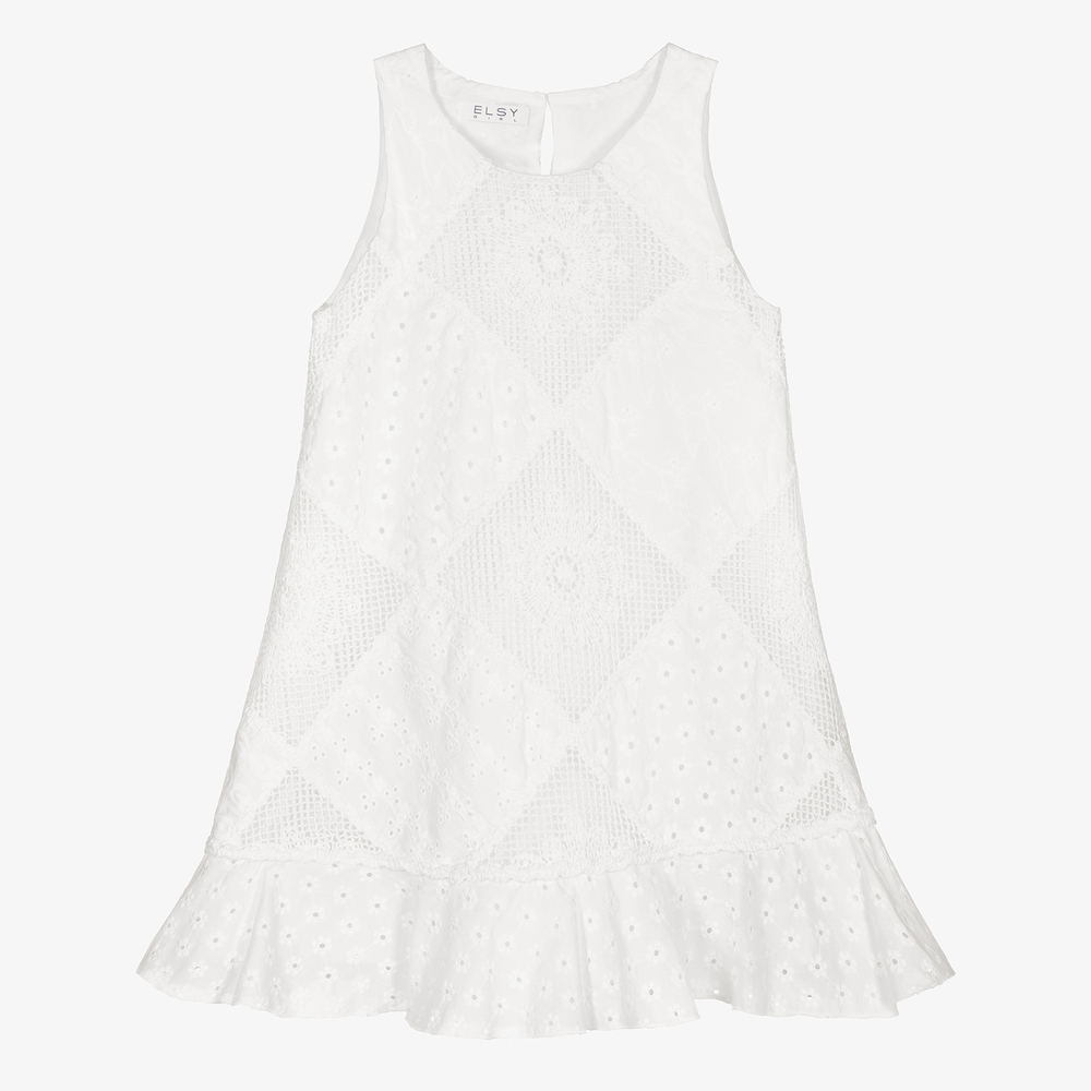 Elsy - Girls Ivory Cotton Dress | Childrensalon