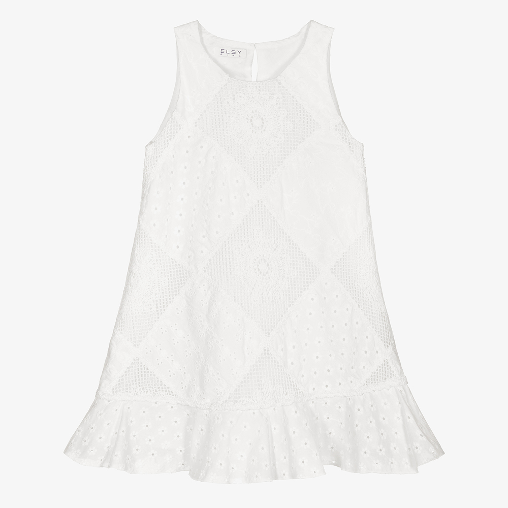 Elsy-Girls Ivory Cotton Dress | Childrensalon Outlet