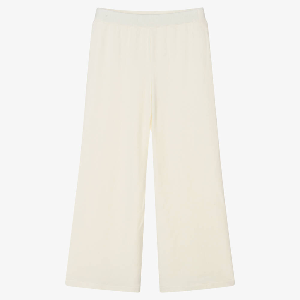 Elsy - Girls Ivory Cotton Trousers | Childrensalon