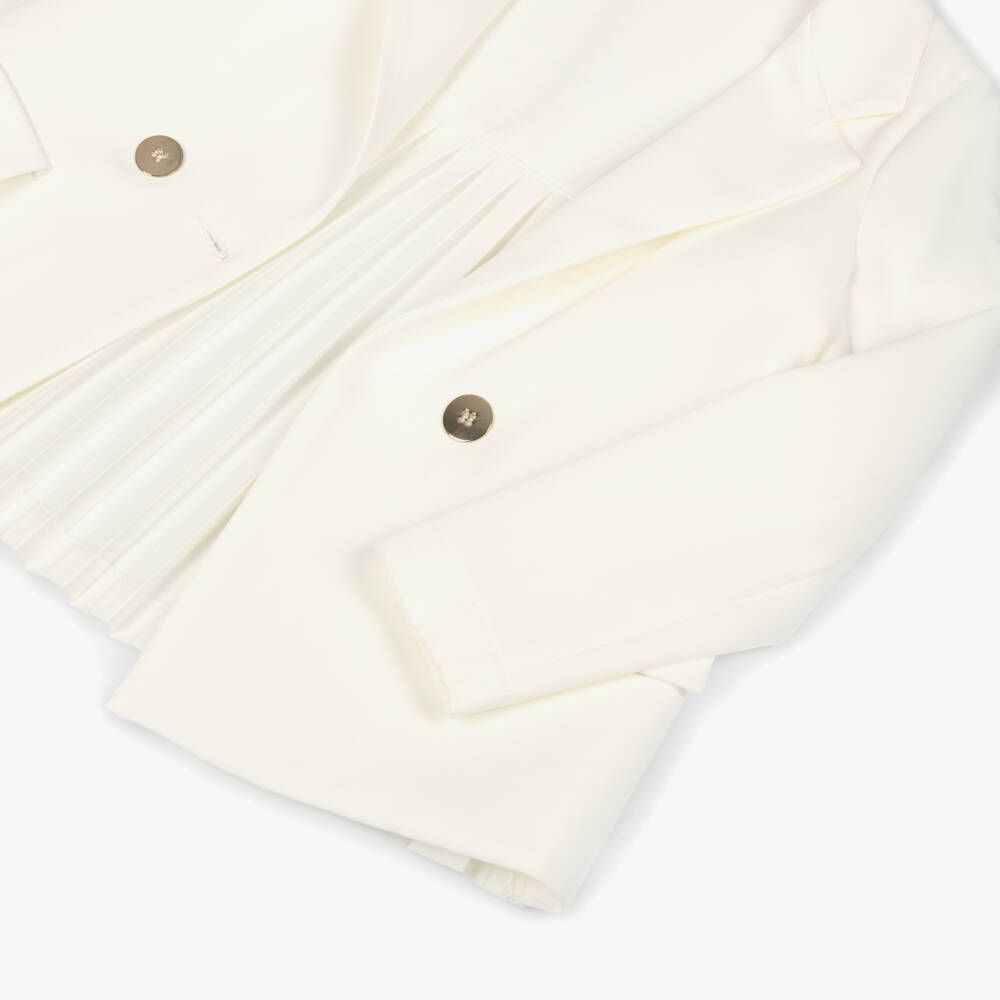Elsy couture by-Girls Ivory Crêpe Pleated Blazer | Childrensalon Outlet