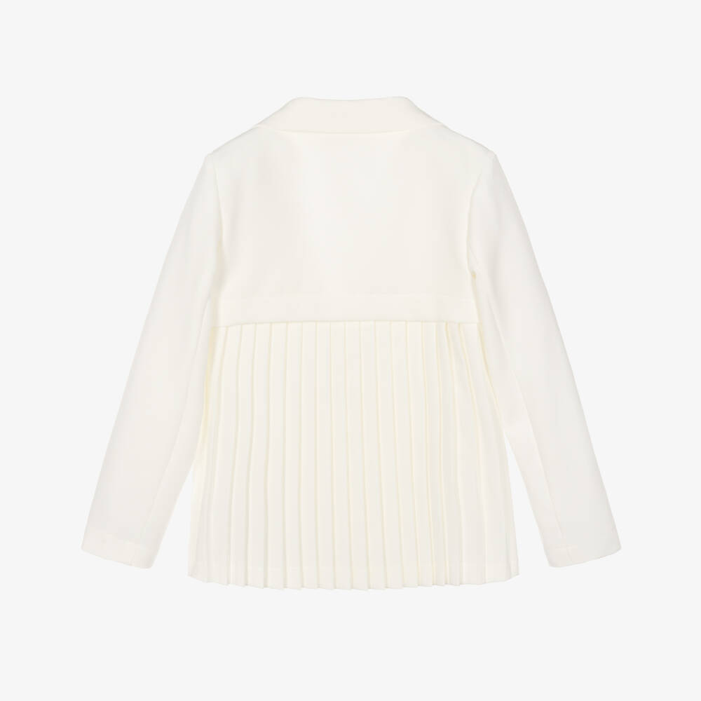 Elsy couture by-Girls Ivory Crêpe Pleated Blazer | Childrensalon Outlet