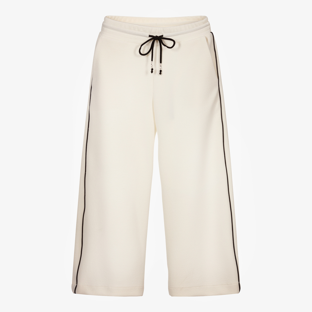 Elsy - Girls Ivory Crêpe Trousers | Childrensalon