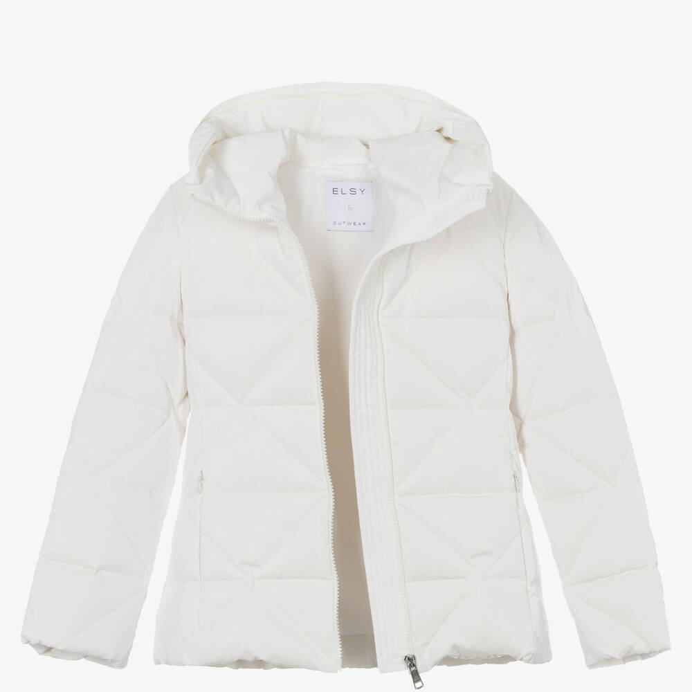 Elsy Girls Ivory Down Padded Puffer Jacket Childrensalon Outlet