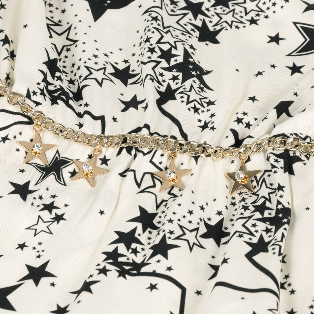 Elsy-Girls Ivory Dress with Gold Accents | Childrensalon Outlet