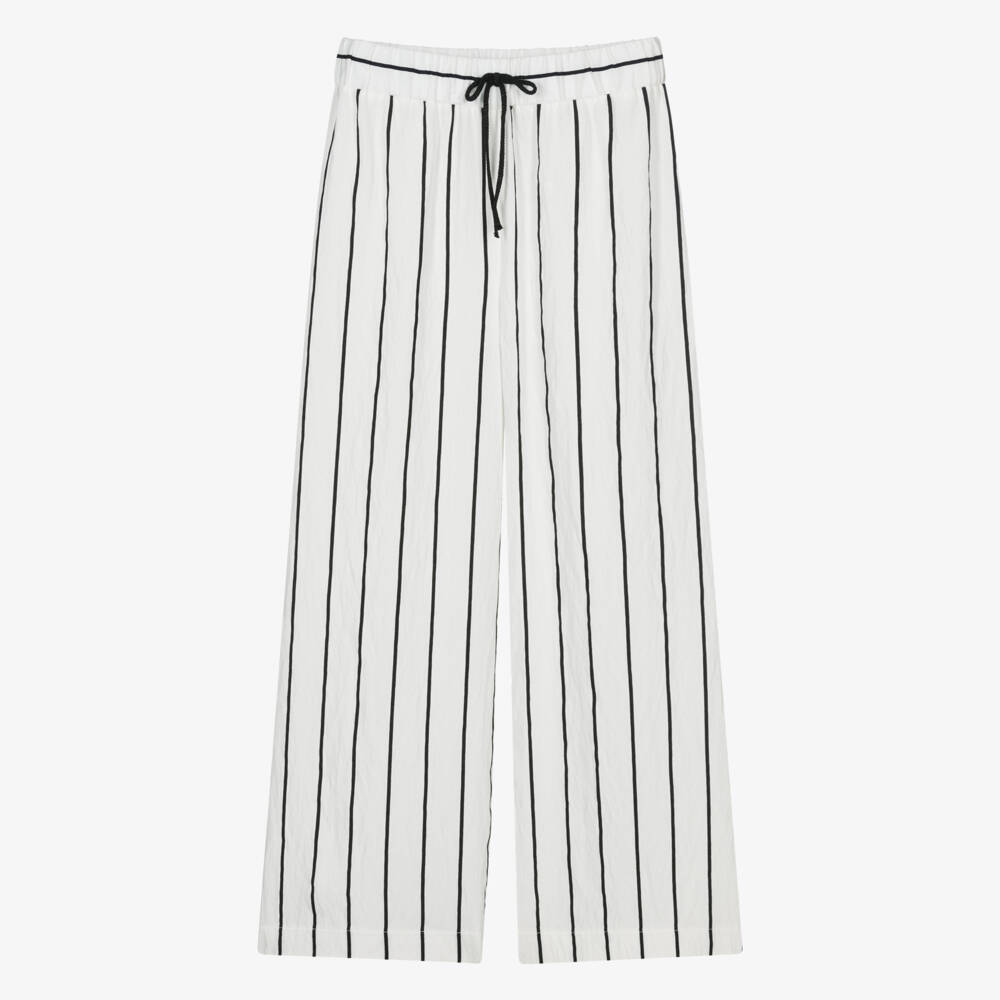 Elsy-Girls Ivory & Ebony Striped Pants | Childrensalon Outlet