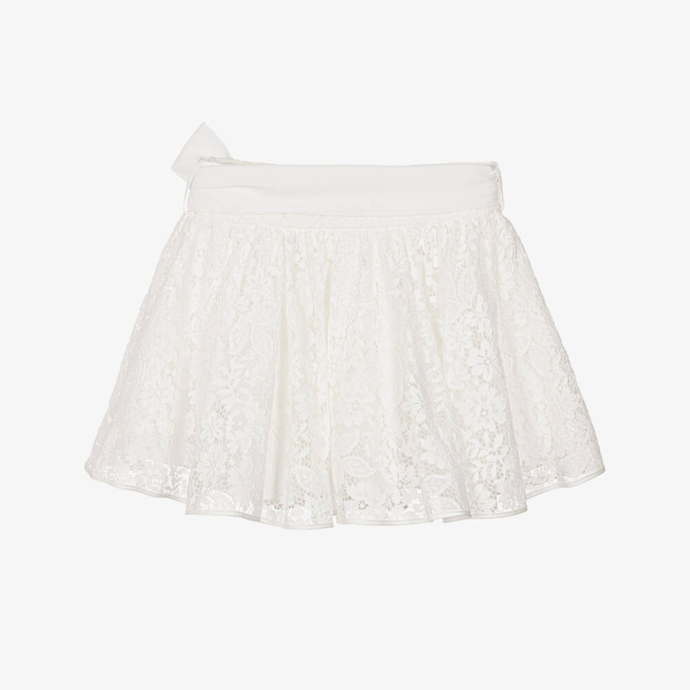 Elsy couture by-Girls Ivory Floral Guipure Lace Skirt | Childrensalon Outlet