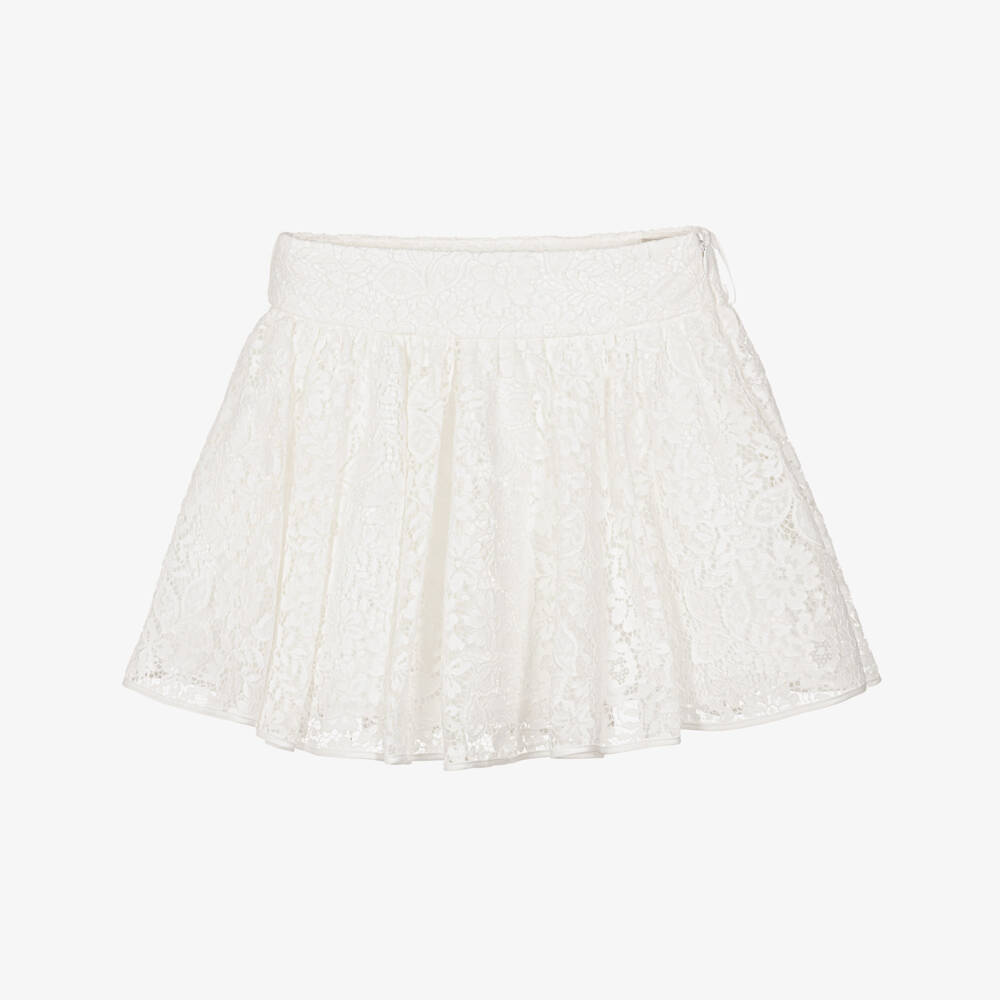 Elsy couture by-Girls Ivory Floral Guipure Lace Skirt | Childrensalon Outlet