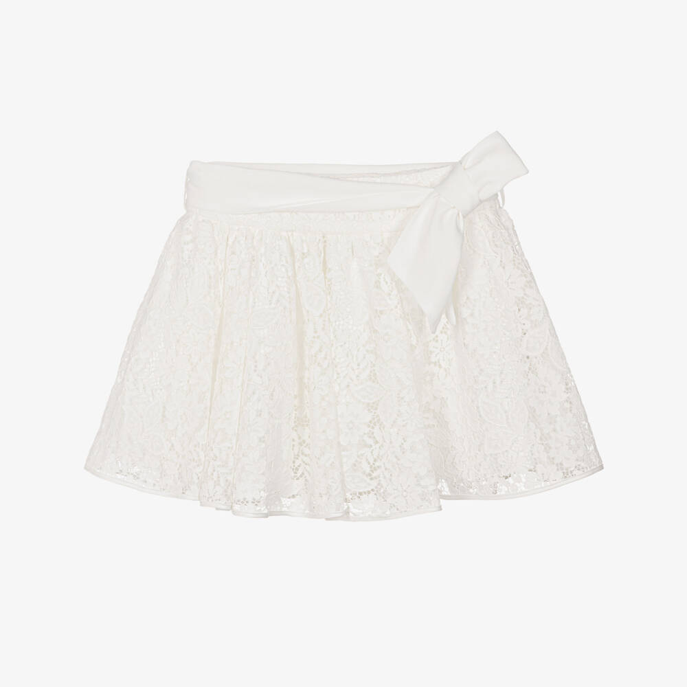 Elsy couture by-Girls Ivory Floral Guipure Lace Skirt | Childrensalon Outlet
