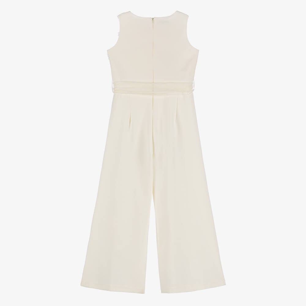 couture by Elsy-Girls Ivory Floral Tulle Playsuit | Childrensalon Outlet