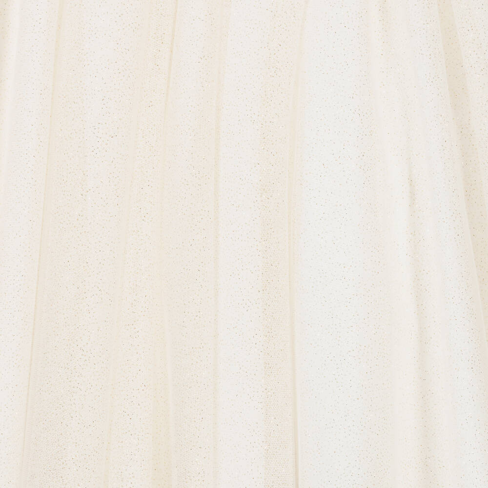 Elsy-Girls Ivory & Gold Tulle Dress | Childrensalon Outlet