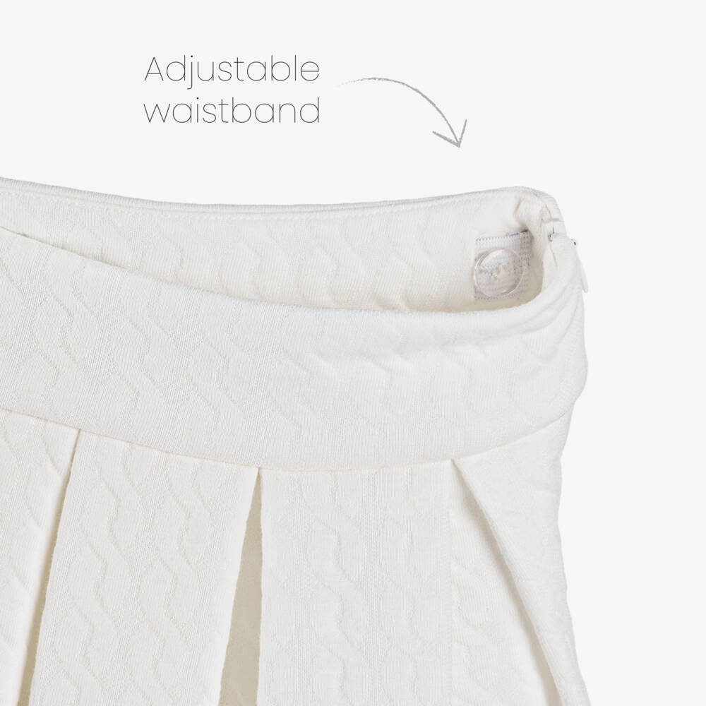 Elsy-Girls Ivory Pleated Jersey Skirt | Childrensalon Outlet