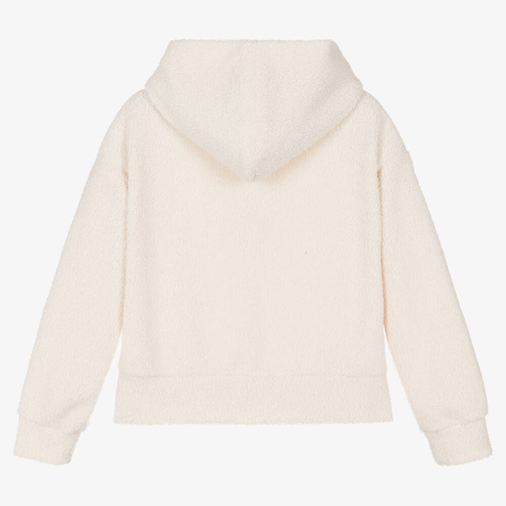 Elsy-Girls Ivory Teddy Fleece Zip-Up Top | Childrensalon Outlet