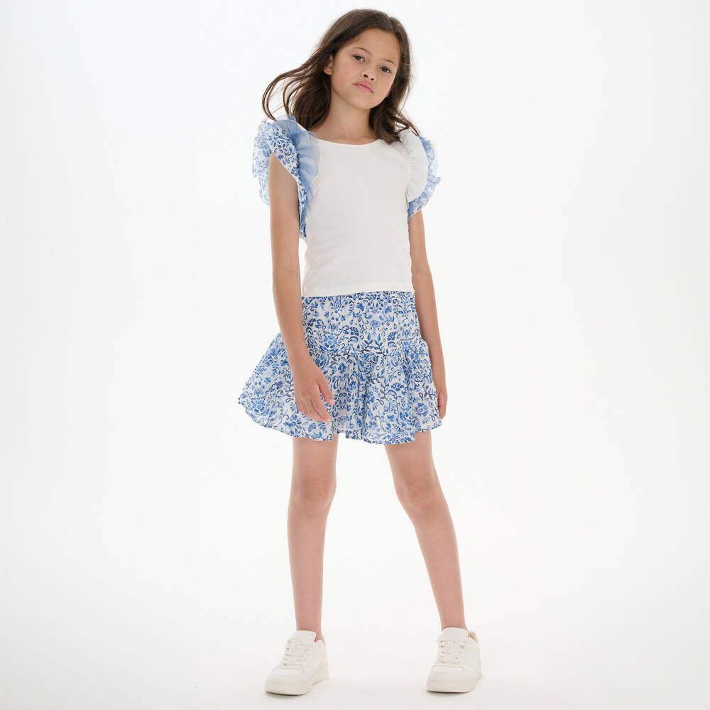 couture by Elsy-Girls Ivory Tee with Ruffled Sleeves | Childrensalon Outlet