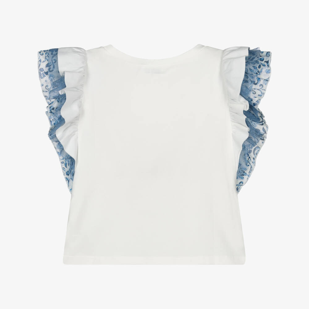 couture by Elsy-Girls Ivory Tee with Ruffled Sleeves | Childrensalon Outlet