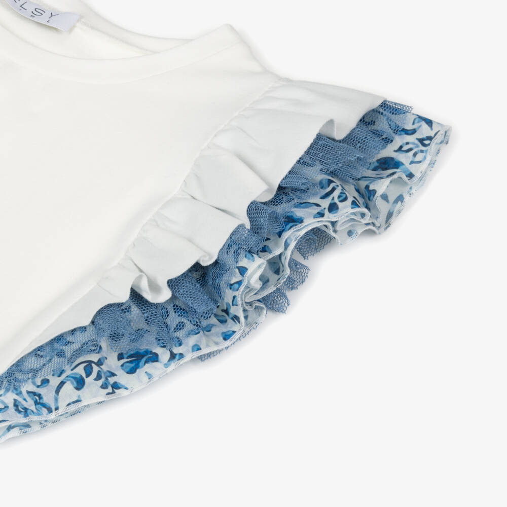 couture by Elsy-Girls Ivory Tee with Ruffled Sleeves | Childrensalon Outlet