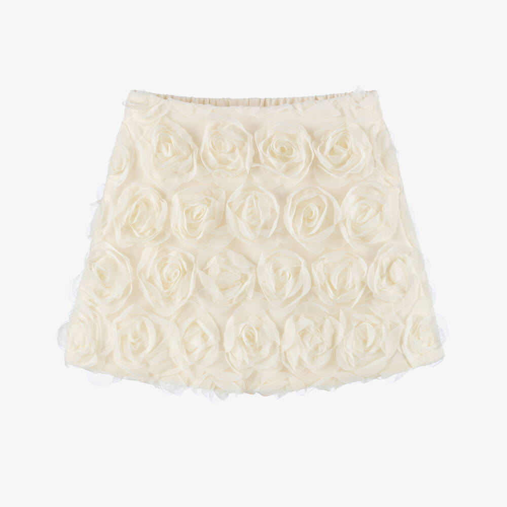 Elsy Couture-Girls Ivory Tulle Rose Skort | Childrensalon Outlet