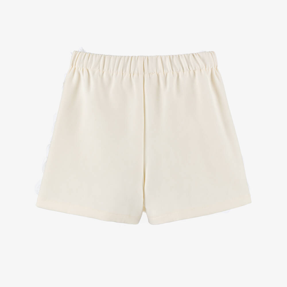 Elsy Couture-Girls Ivory Tulle Rose Skort | Childrensalon Outlet