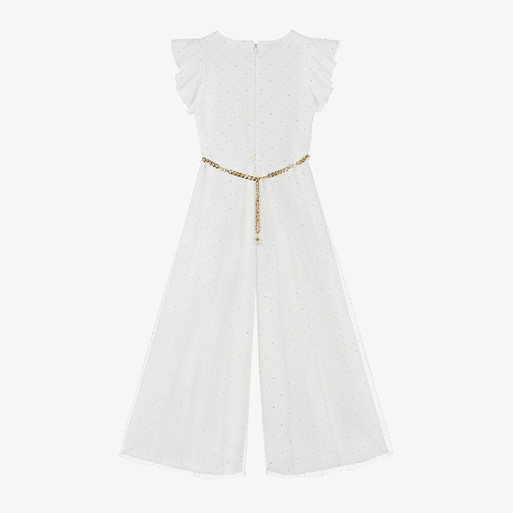 إلسي-جمبسوت بأرجل واسعة كريب لون عاجي للبنات | Childrensalon Outlet