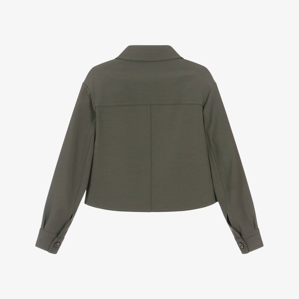 Elsy-Girls Khaki Green Boxy Jacket | Childrensalon Outlet