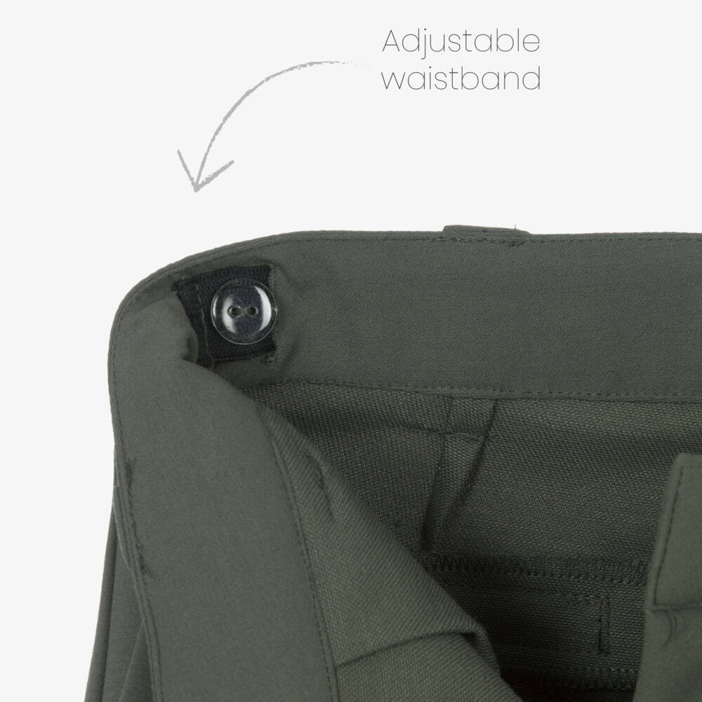 Elsy-Girls Khaki Green Pleated Wide Leg Trousers | Childrensalon Outlet