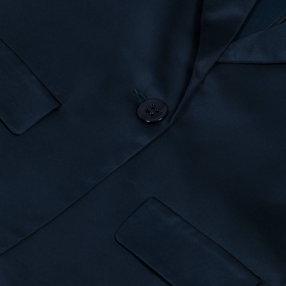 Elsy-Girls Navy Blue Satin Blazer | Childrensalon Outlet