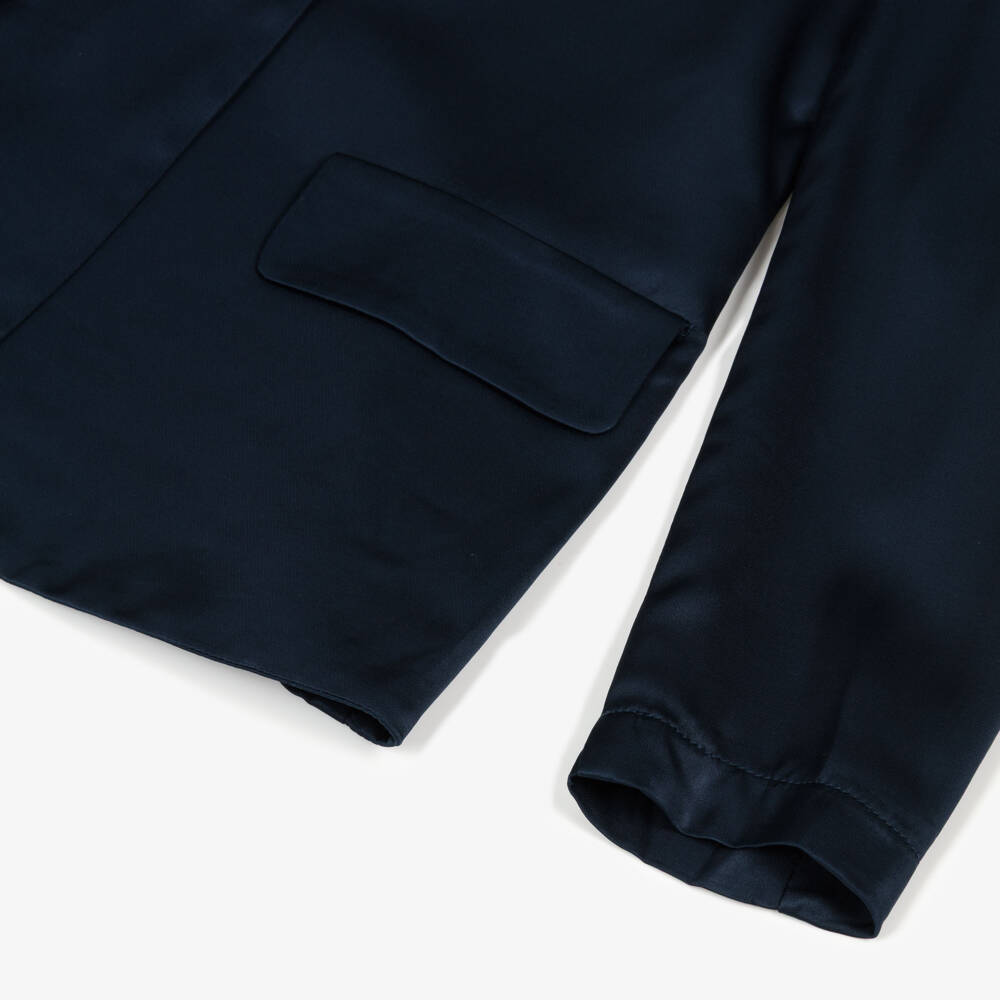 Elsy-Girls Navy Blue Satin Blazer | Childrensalon Outlet