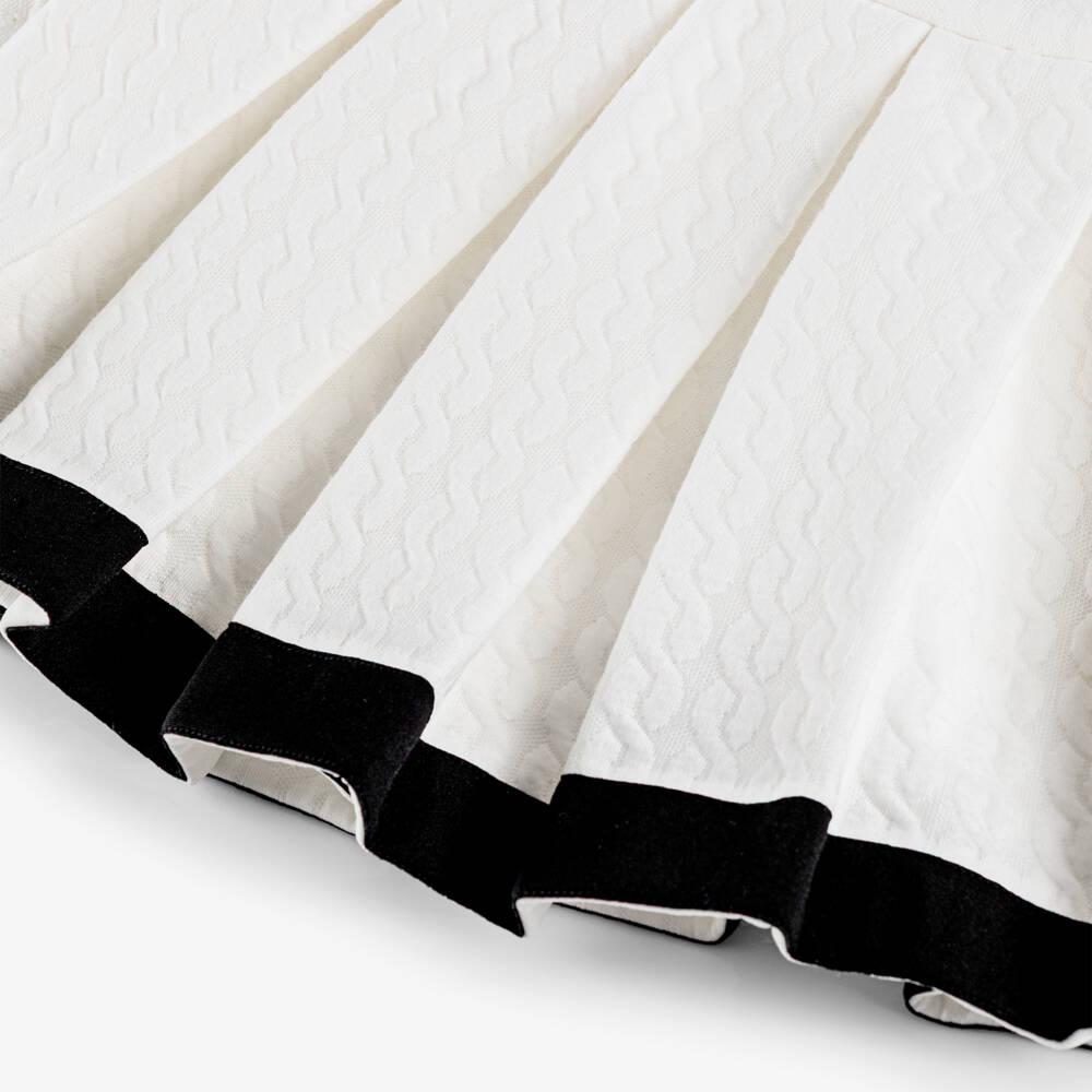 Elsy-Girls Off-White Textured Pleated Skirt | Childrensalon Outlet