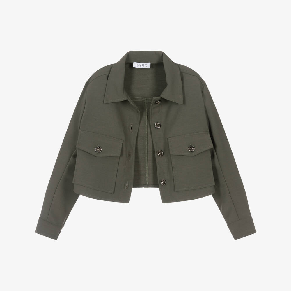 Elsy-Girls Olive Short Jacket | Childrensalon Outlet