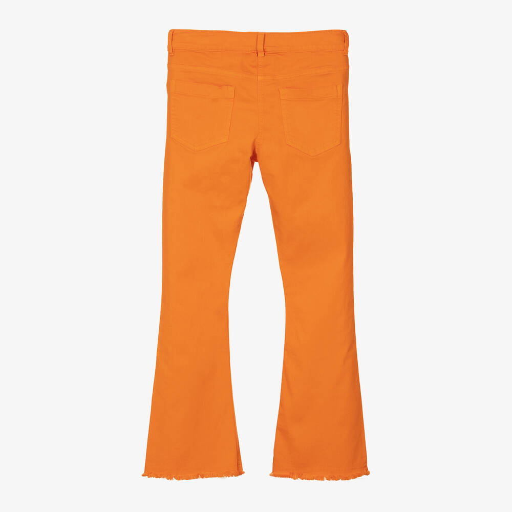 Elsy-Girls Orange Denim Flared Jeans | Childrensalon Outlet