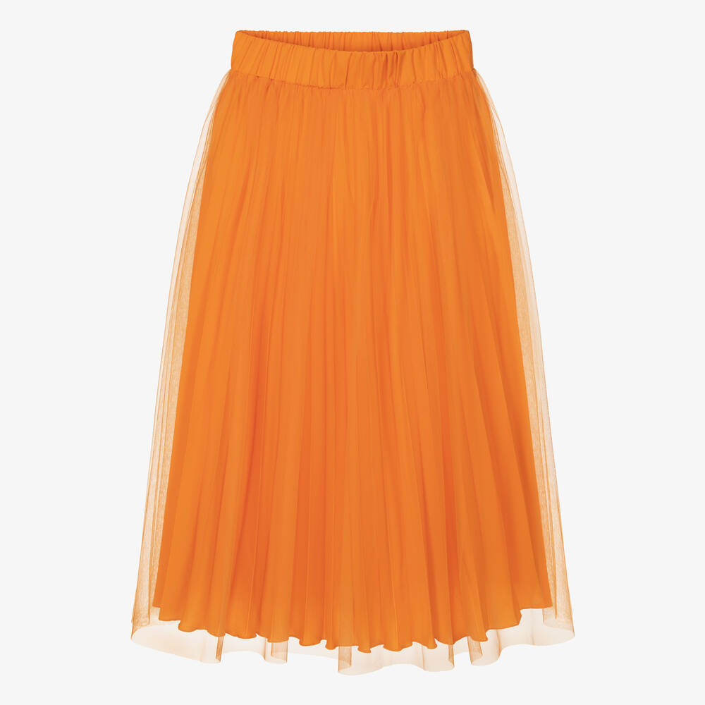 Elsy - Oranger langer Tüllrock für Mädchen | Childrensalon