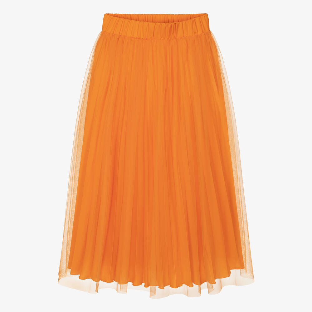 Elsy - Jupe longue orange en tulle fille | Childrensalon