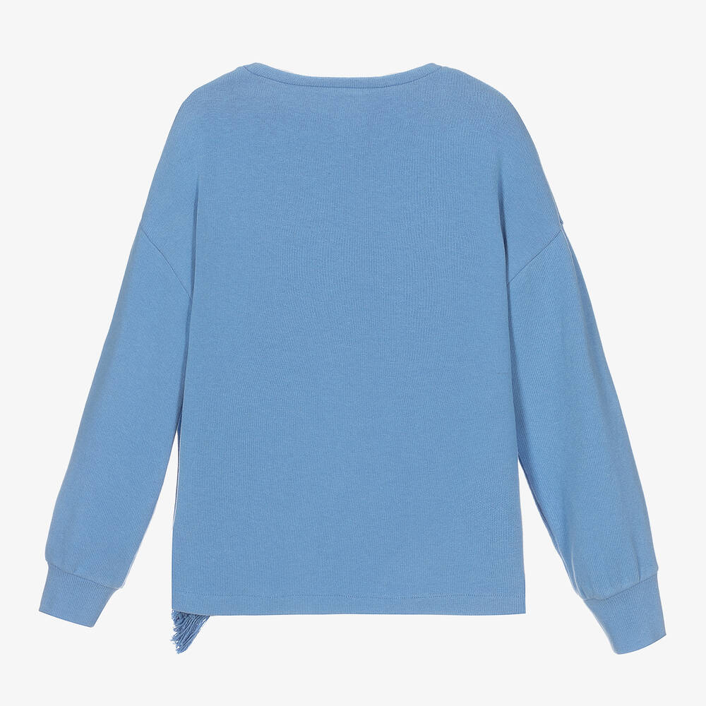 Elsy-Голубой свитер с бахромой для девочек | Childrensalon Outlet