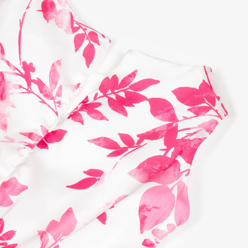 Elsy-Girls Pale Pink Floral Satin Palazzo Style Jumpsuit | Childrensalon Outlet