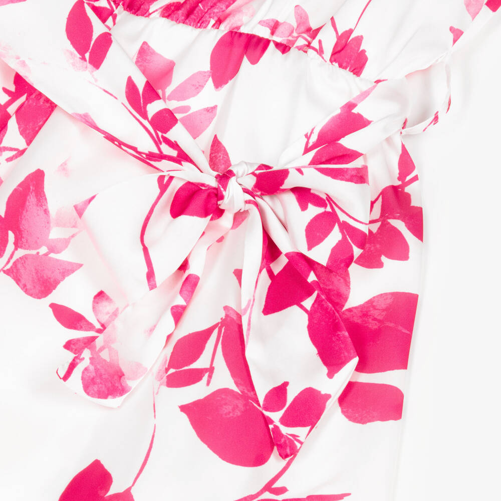Elsy-Girls Pale Pink Floral Satin Palazzo Style Jumpsuit | Childrensalon Outlet