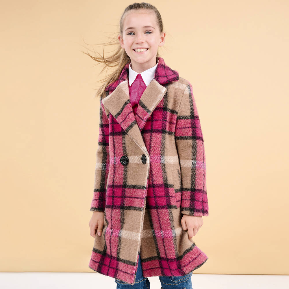 Girls check coat 2025