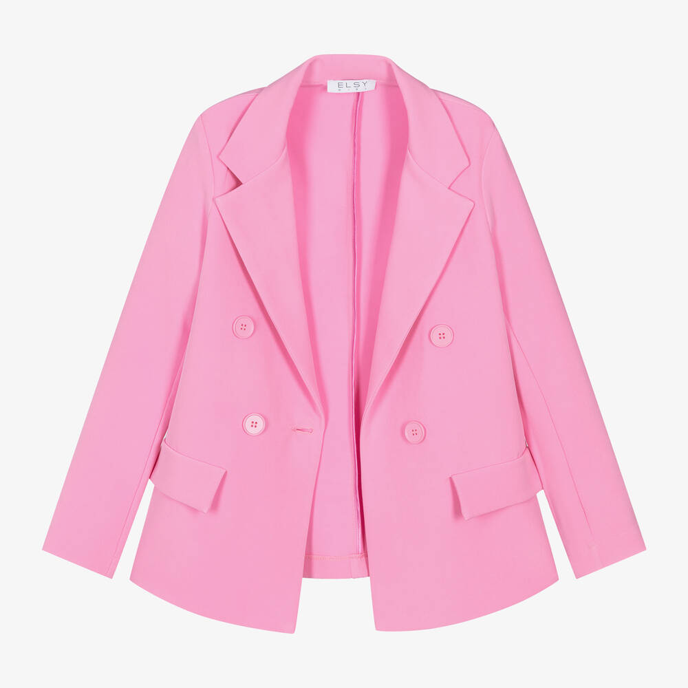 Elsy Girls Pink Crepe Blazer