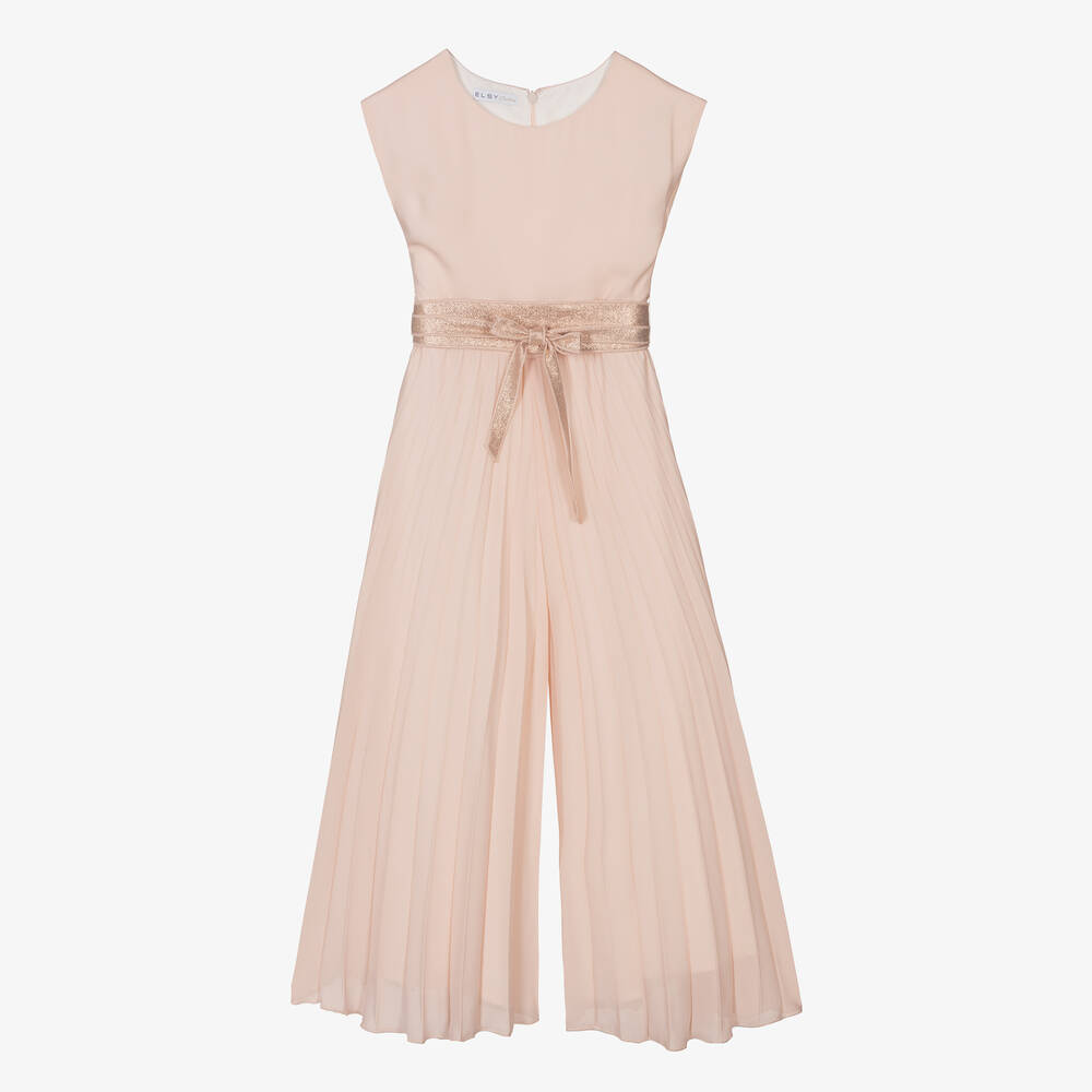 Elsy-جمبسوت بكسرات شيفون لون زهري للبنات | Childrensalon Outlet