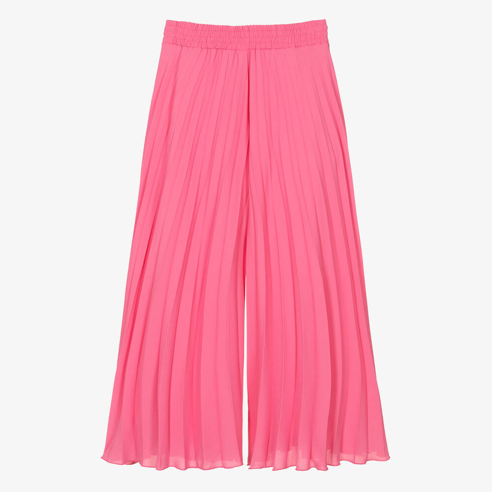 Pink pleated pants sales