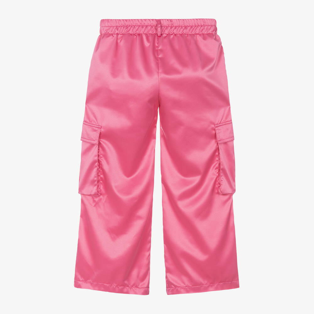 Elsy-Girls Pink Satin Cargo Trousers | Childrensalon Outlet
