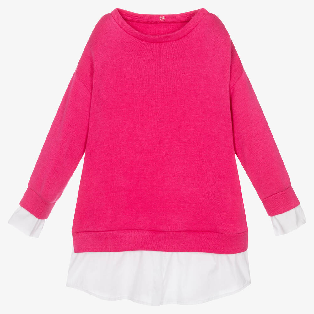 Elsy-Girls Pink & White Dress | Childrensalon Outlet