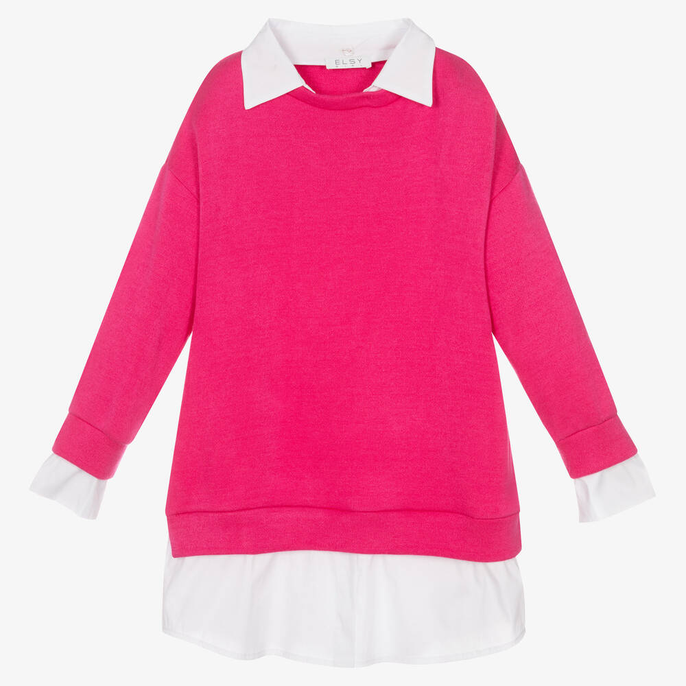 Elsy - Robe rose et blanche Fille | Childrensalon