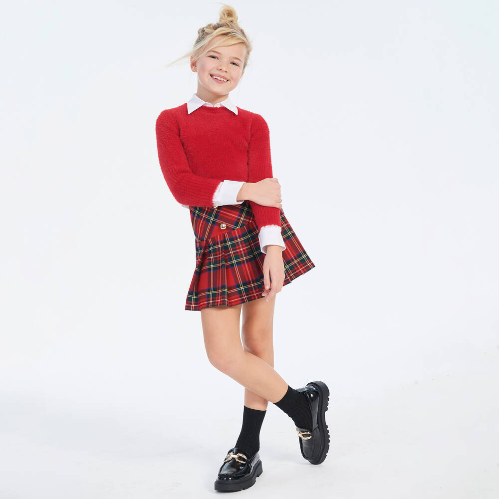 кутюр от Elsy-Красный вязаный пушистый укороченный свитер | Childrensalon Outlet