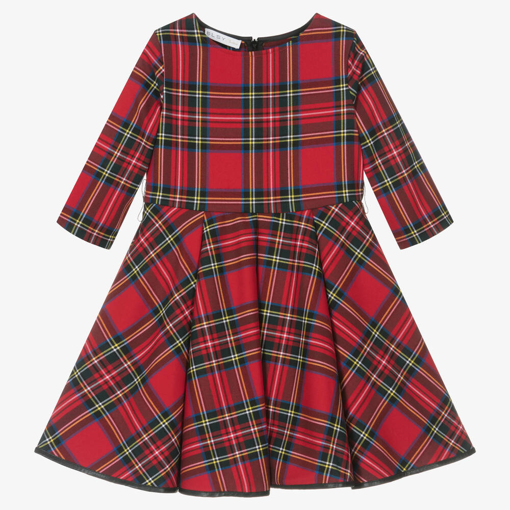 couture by Elsy-Girls Red Tartan Belted Dress | Childrensalon Outlet