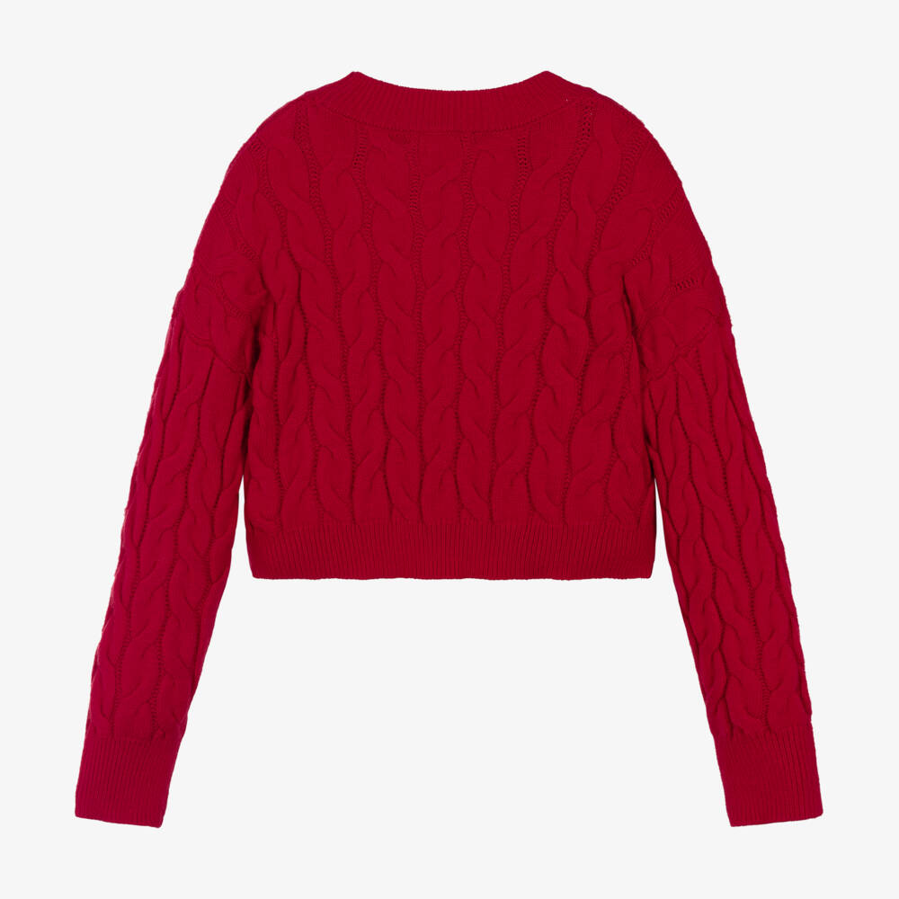 Elsy-Girls Scarlet Cable Knit Jumper | Childrensalon Outlet