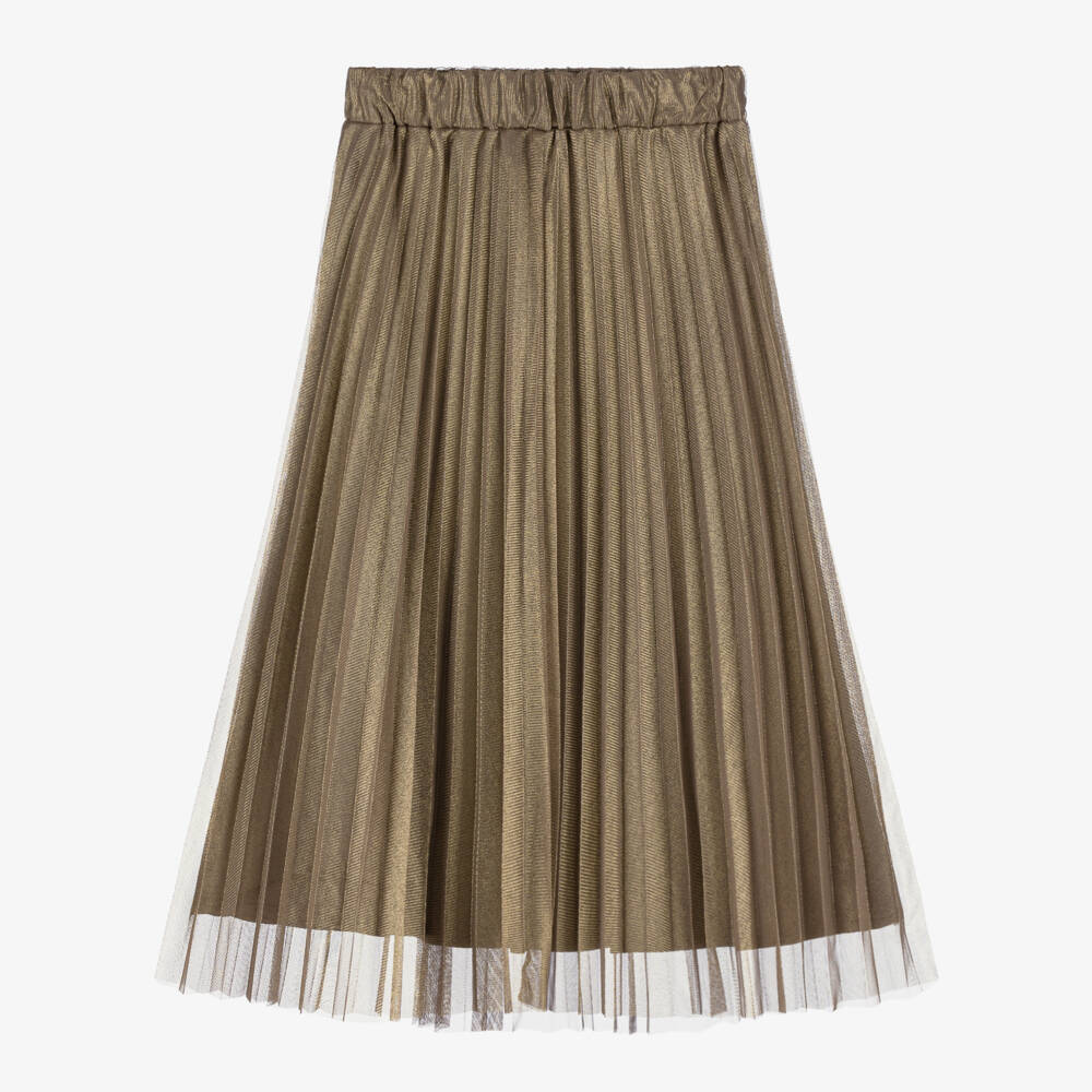 Elsy-Girls Shimmering Gold Tulle Skirt | Childrensalon Outlet