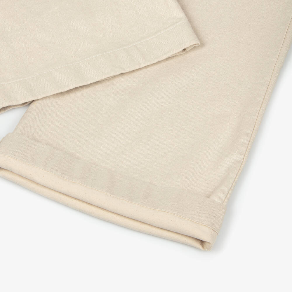 Elsy-Girls Shimmery Beige Denim Wide Leg Jeans | Childrensalon Outlet