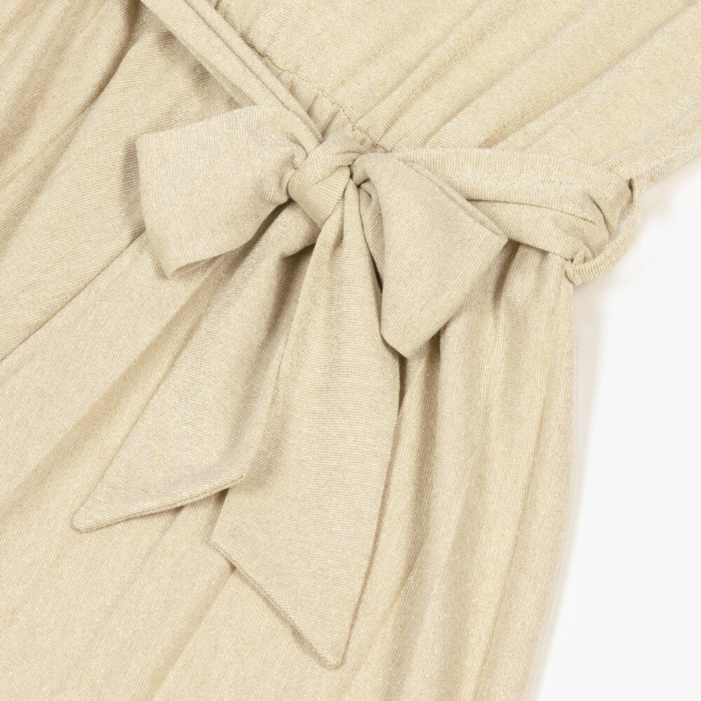 Elsy couture by-Girls Shimmery Gold Jersey Jumpsuit | Childrensalon Outlet
